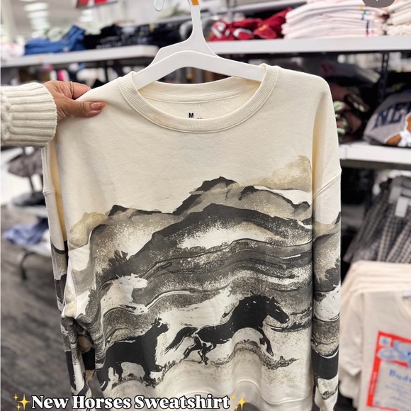 Target Women's White and Gray Sweater with Horse Print 3x - Picture 3 of 4